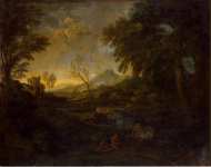 Dughet Gaspard Gaspard Poussin Landscape with an Angler  - Hermitage